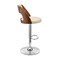 Armen Living Paulo Adjustable Swivel Cream Faux Leather and Walnut Wood Bar Stool with Chrome Base LCPQBAWACR - alternate 6